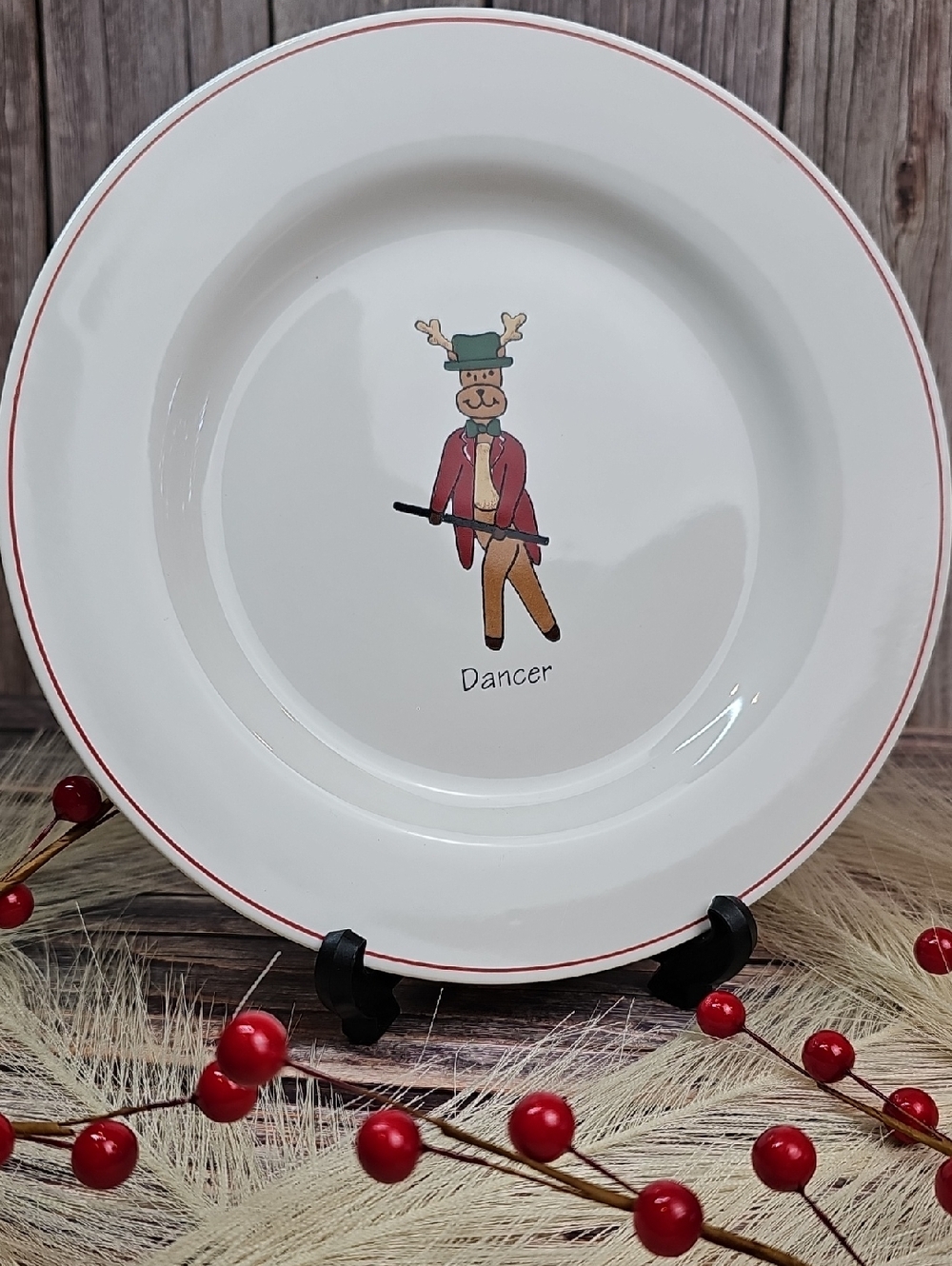 RAINBOW MOUNTAIN LTD SANTA'S REINDEER WHIMSICAL DANCER REPLACEMENT PLATE